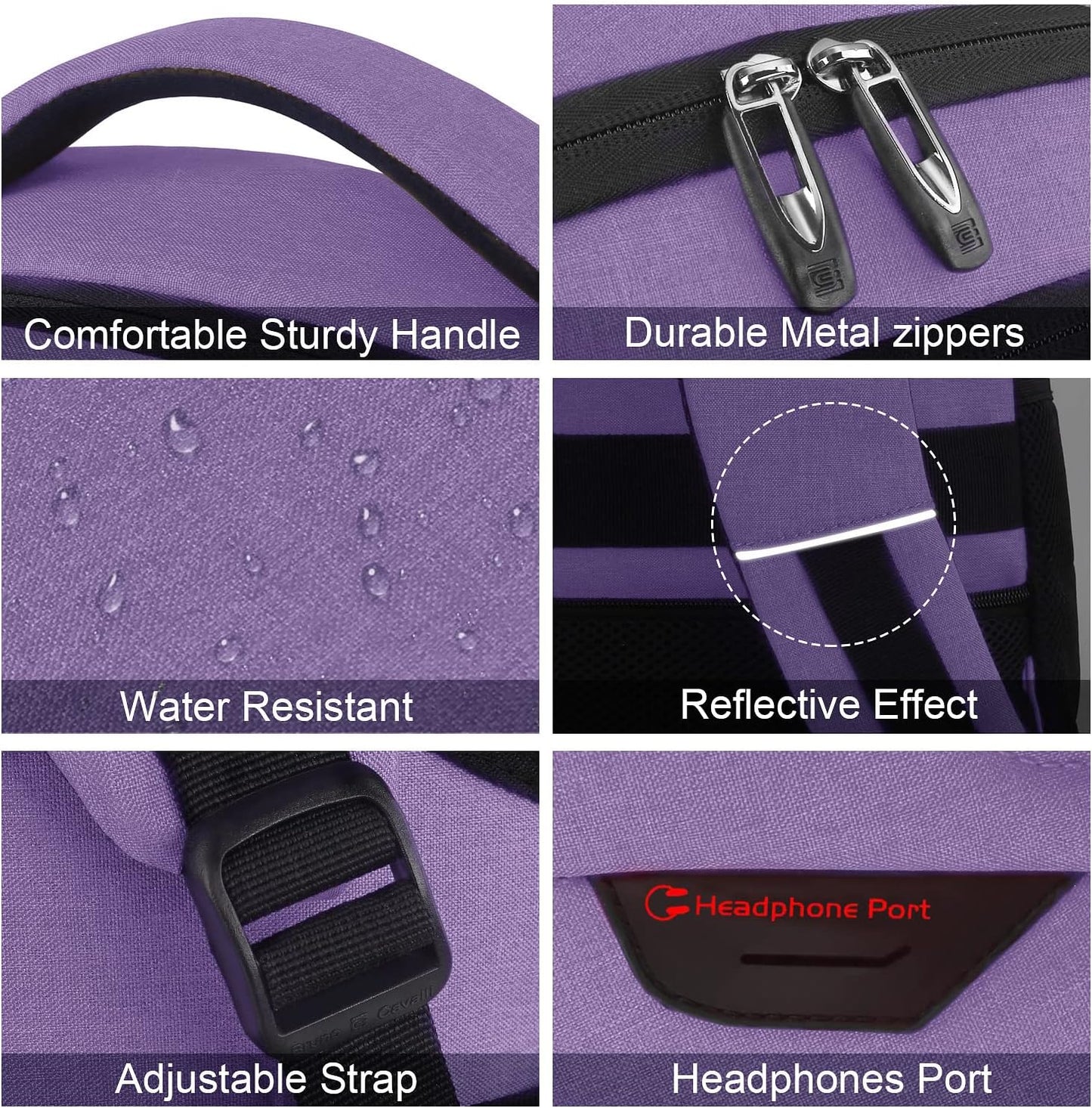 Laptop Backpack,Business Travel Anti Theft Slim Durable Laptops Backpack with USB Charging Port,Water Resistant College Computer Bag for Women & Men Fits 15.6 Inch Laptop and Notebook-Purple