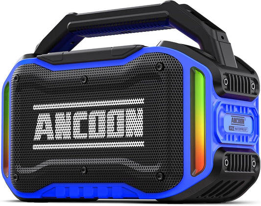 Speakers Bluetooth Wireless: 80W(Peak) Loud Speaker with Bass, 20H Playtime, IPX6 Waterproof, Large Jobsite Speakers for Work, Outdoor, Workshop, Garage, Portable Speaker with TWS (Blue)