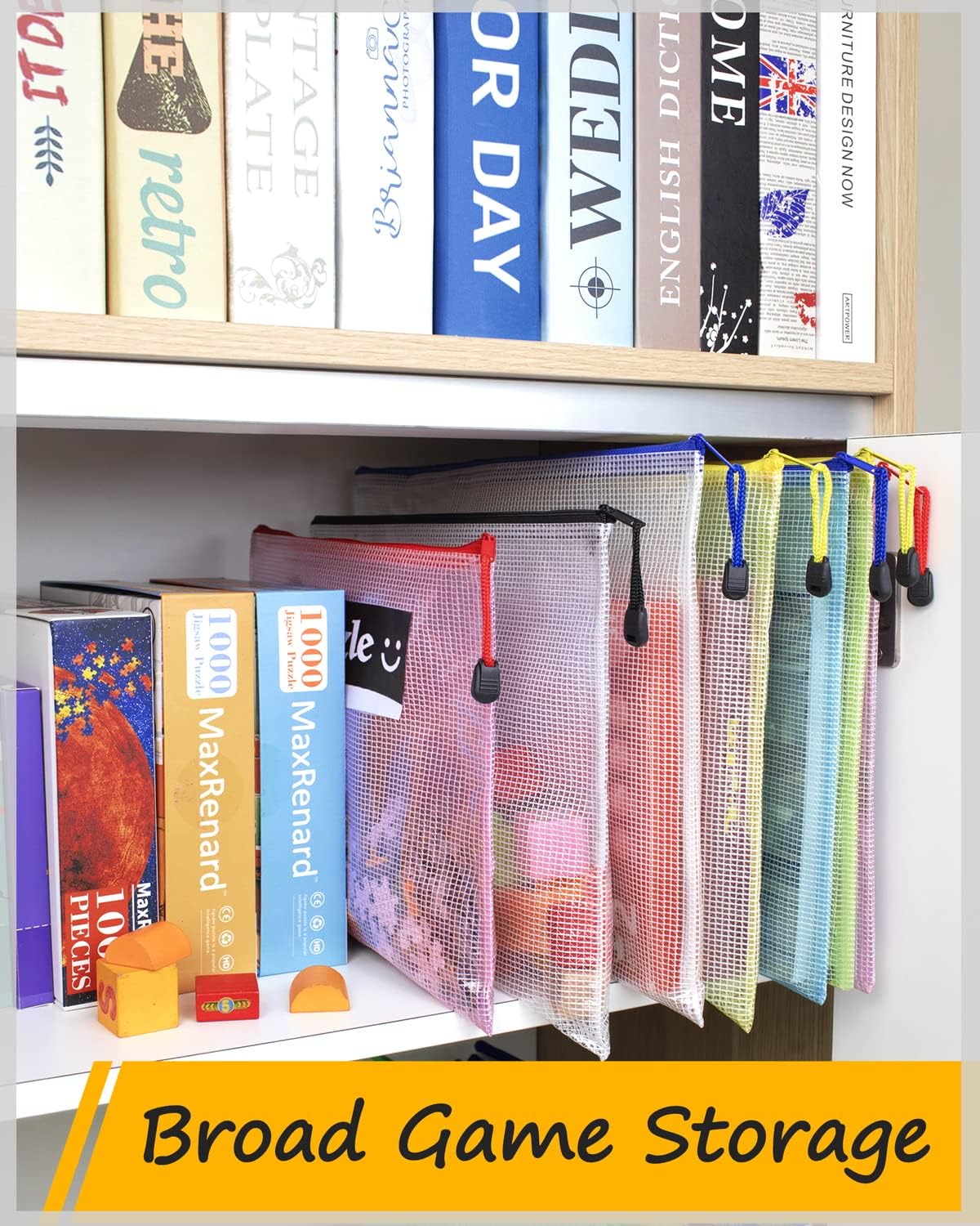 SUNEE Mesh Zipper Pouch 10x14 in (10 Colors, 30 Packs), Large Mesh Zipper Pouch Bags for School Office Supplies, Puzzles & Games, Travel Accessories, Waterproof Zipper Pouches for Organizing