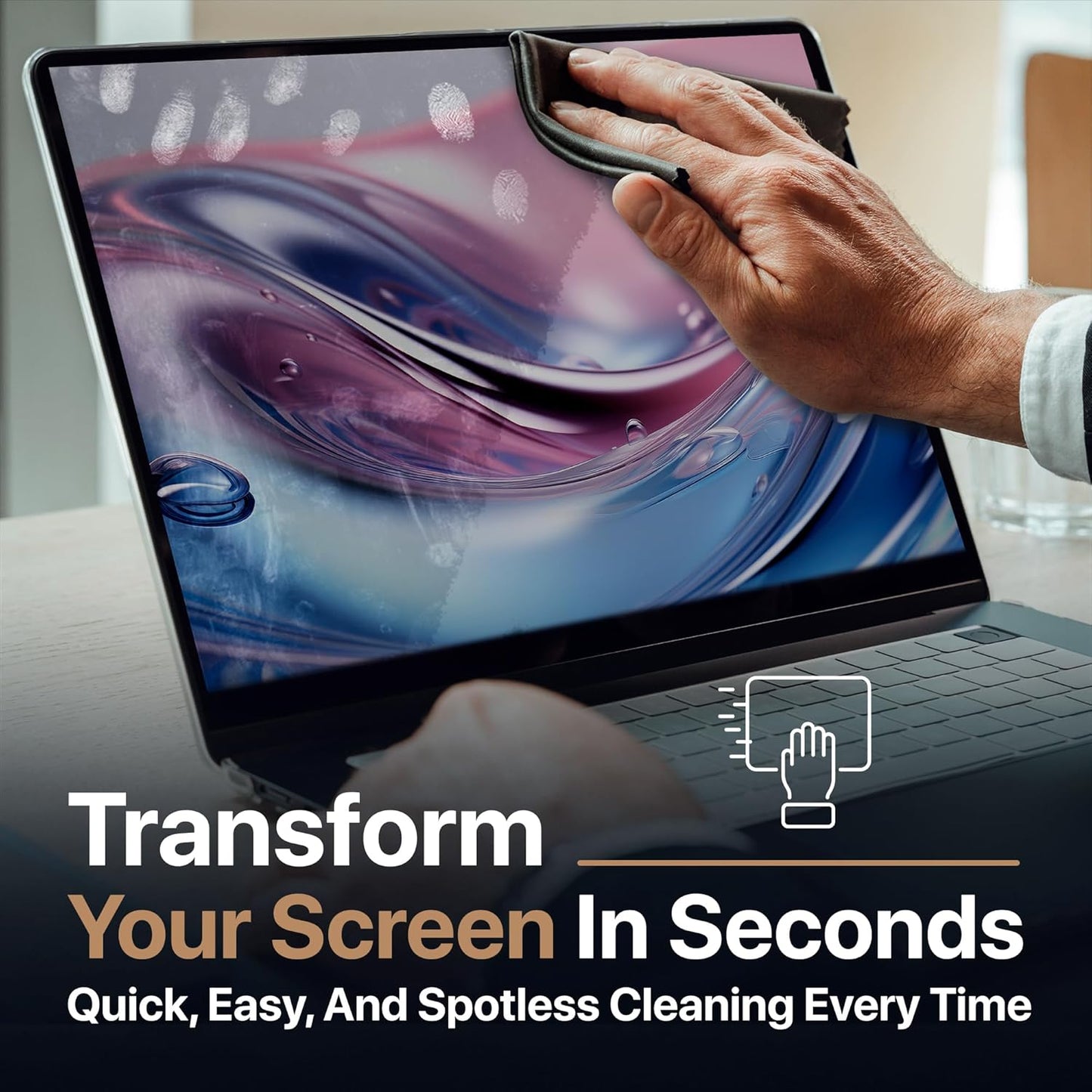 Kuzy 3 Pack Premium Microfiber Cleaning Cloth - MacBook Screen Cleaner Keyboard Cover Imprint Protection Accessories - Laptop Screen Cleaner Cloth - Eyeglass Lens Glasses Cleaner, 3 Pack - Gray