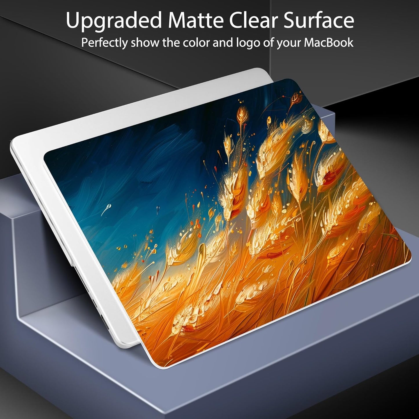 for MacBook Pro 16 inch Case 2021 2022 2023 2024 Release A3186 A3403 M4 A2991 M3 A2780 M2 A2485 M1 Pro/Max, Hard Shell Case with Screen Protector & Keyboard Cover, Golden Grain