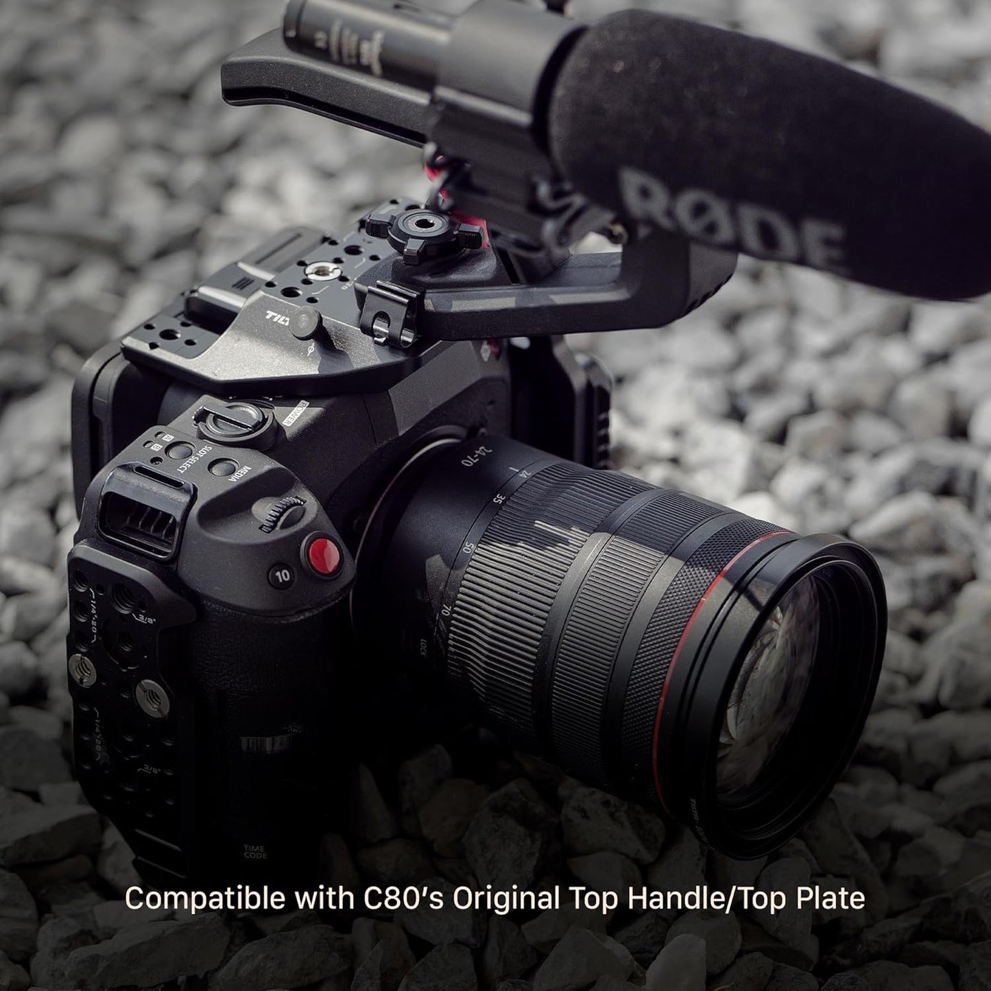 Tilta Camera Cage Compatible with Canon C80 Base Kit | Includes Top Plate, Side Arms, Bottom Plate, NATO Rail, HDMI Clamp & Cold Shoe Receiver | Custom Fit for C80 Body