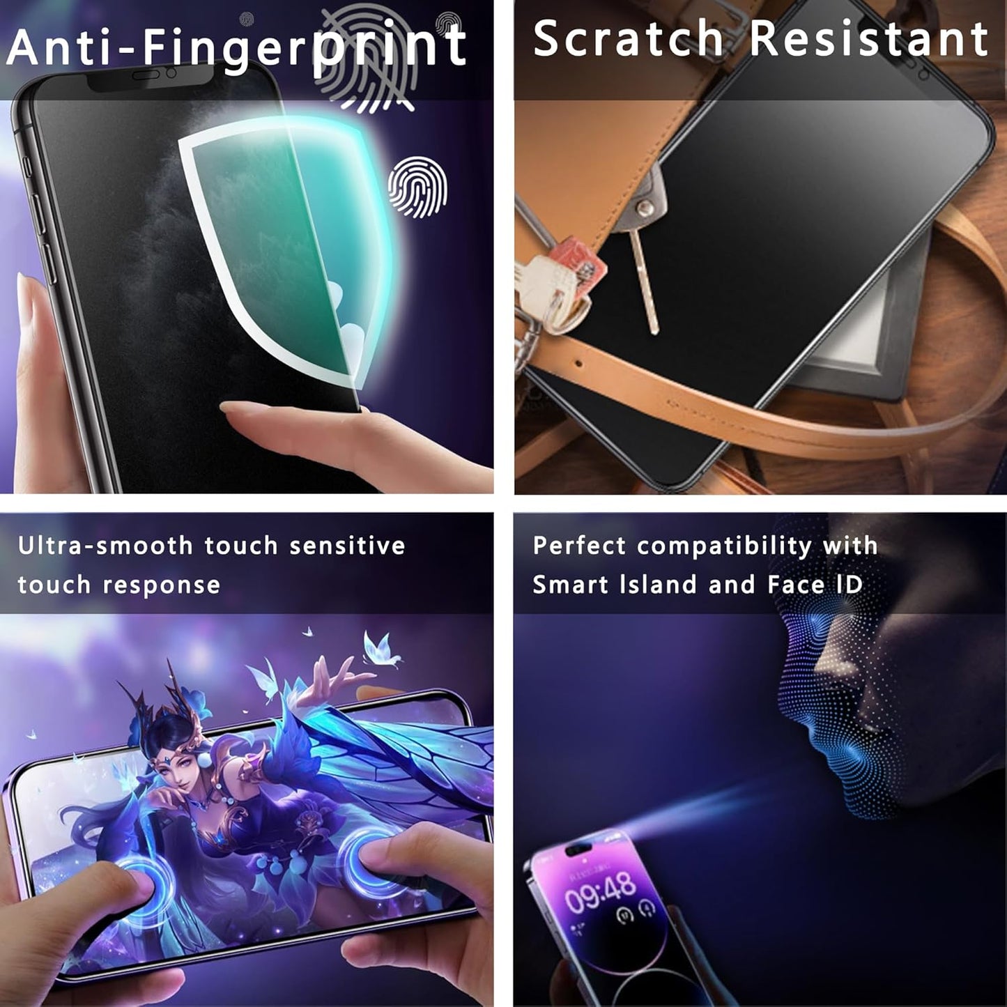 2 Pack Matte Privacy Screen Protector for iPhone 11 / iPhone XR, 9H Tempered Glass, Full Coverage, Anti-Fingerprint, Auto Dust-Elimination, No Bubble, Easy Installation