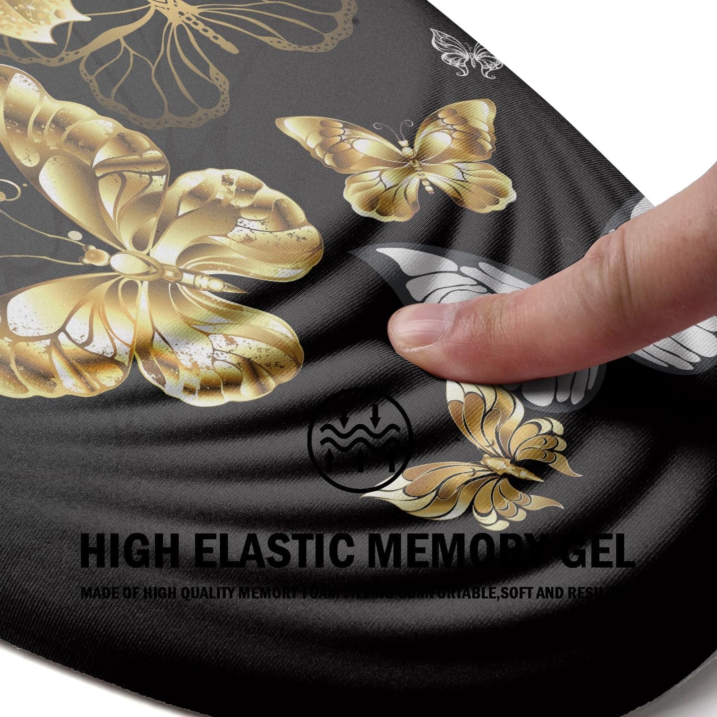Ergonomic Memory Foam Mouse Pad with Wrist Rest Support, Non-Slip PU Base and Wireless Capability