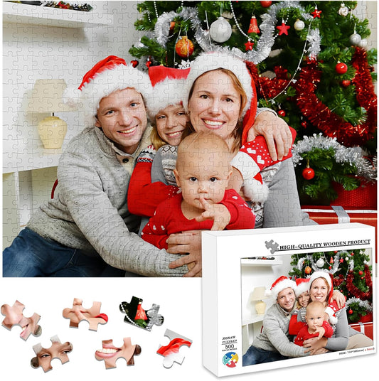 Custom Puzzle 120/200/300/500/1000/1500 Pieces, Personalized Puzzle from Your Own Photos, Customized Picture Jigsaw Puzzle Gift for Christmas Wedding Birthday Family