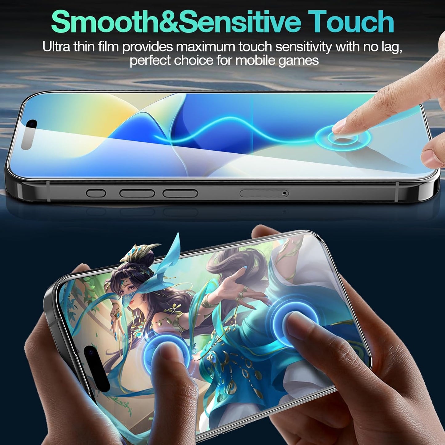 3 Pack Flexible Film Screen Protector for iPhone 16, Non-breakable Soft TPU Hydrogel Film for iPhone 16 Screen Protector Film (NOT Glass)