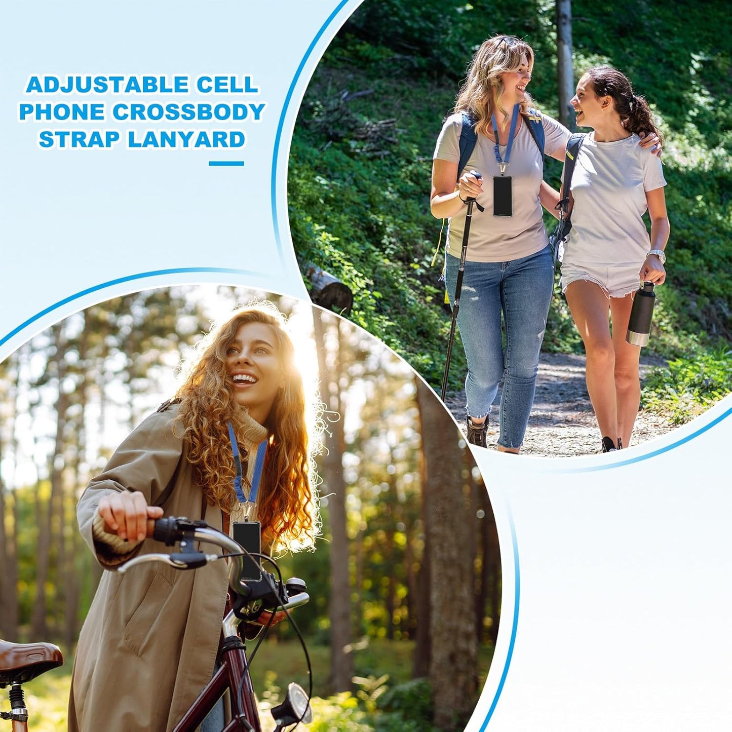 PATIKIL Universal Cell Phone Lanyard, Adjustable Crossbody Phone Strap Anti-Theft Polyester Neck Lanyard with Patches for Concerts Gym Travel Secure Hands-Free Carry, Orange