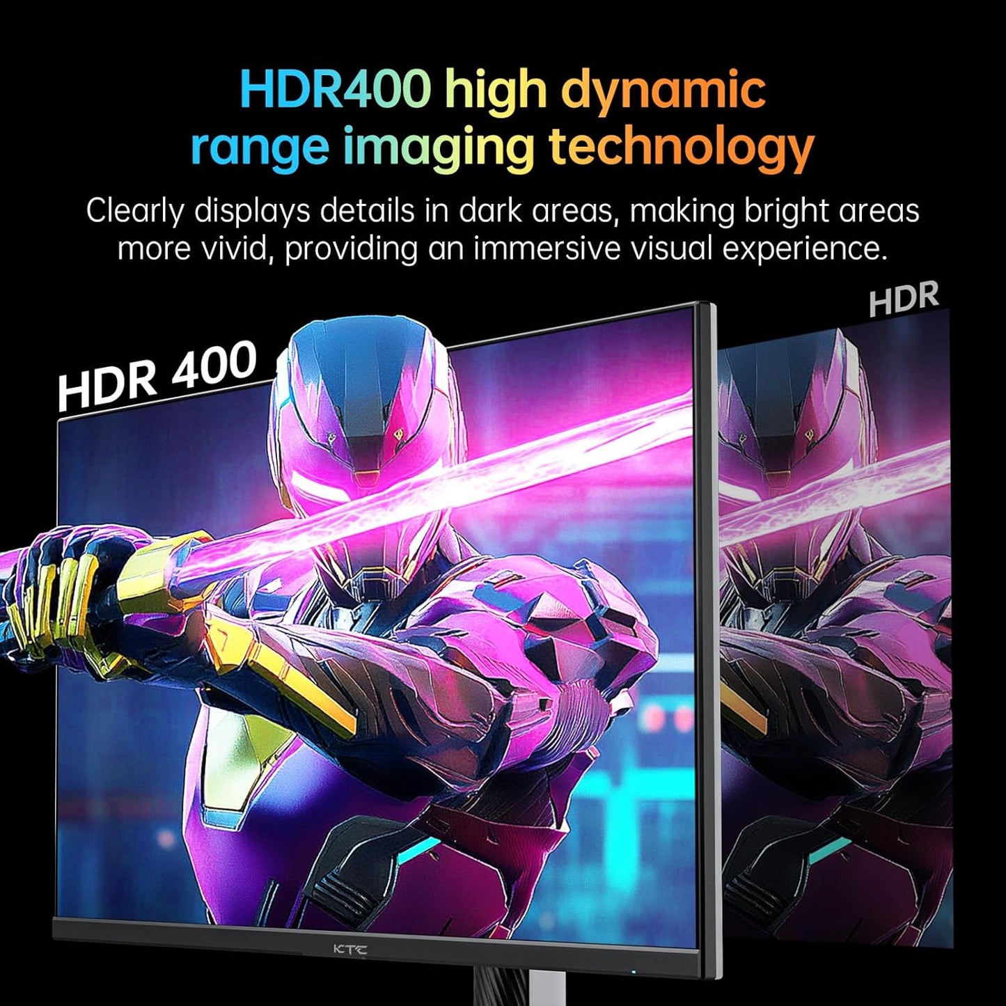 KTC Monitor 27-inch White Gaming Monitor WQHD (2560x1440) Fast IPS, 300Hz (Supports 320Hz via Overclocking) 1ms 144% sRGB High Brightness 450cd/㎡, Low Blue Light, Flicker-Free, 2 x HDMI, 1 x DP H27E6