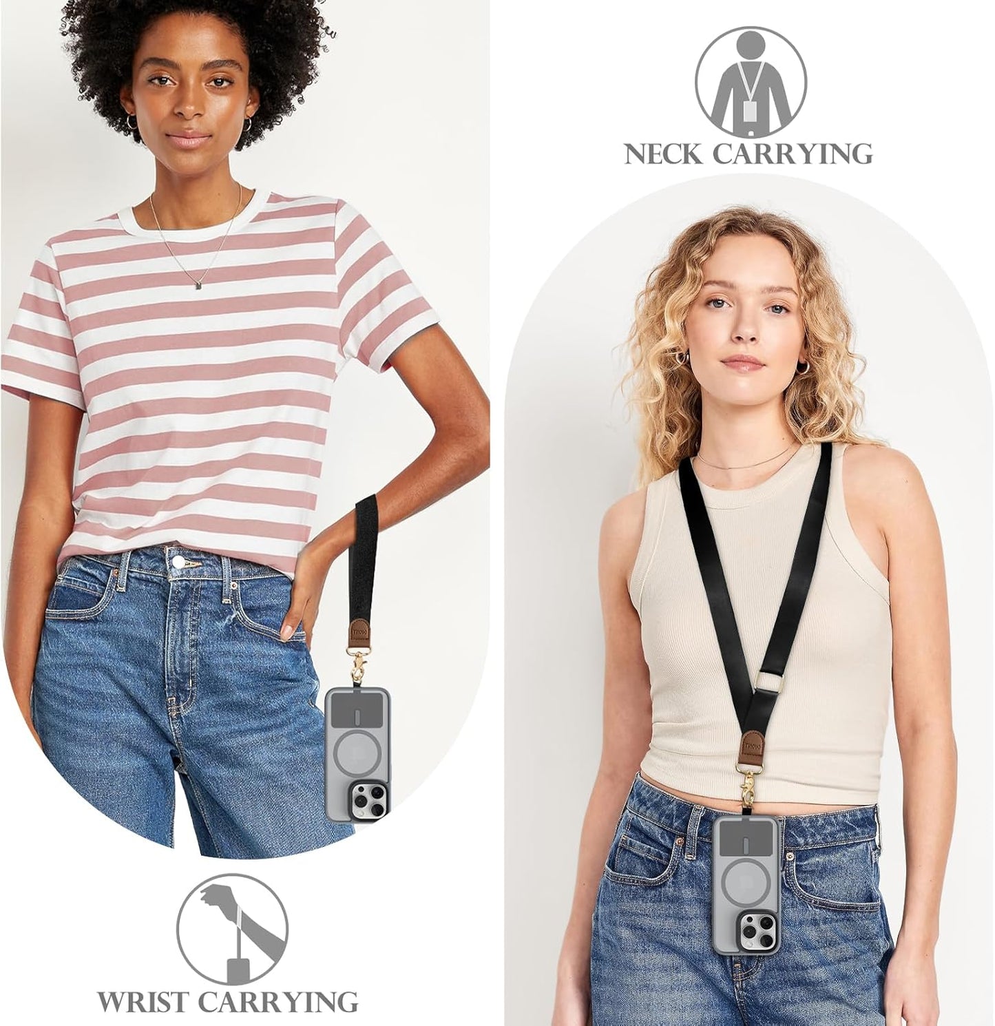 TiMOVO Phone Lanyard Crossbody Wrist Strap, Adjustable Anti-Theft Strap for Smartphone Case