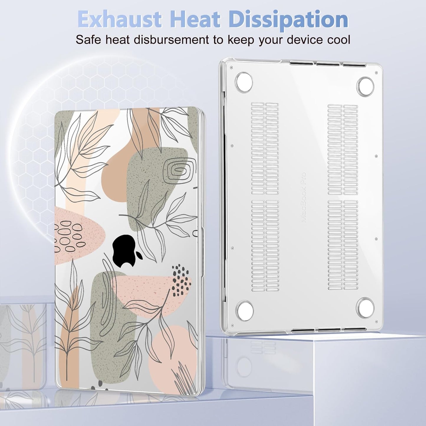 for MacBook Pro 16 inch Case 2021 2022 2023 2024 Release A3186 A3403 M4 A2991 M3 A2780 M2 A2485 M1 Pro/Max, Hard Shell Case with Screen Protector & Keyboard Cover, Tropical Leaves