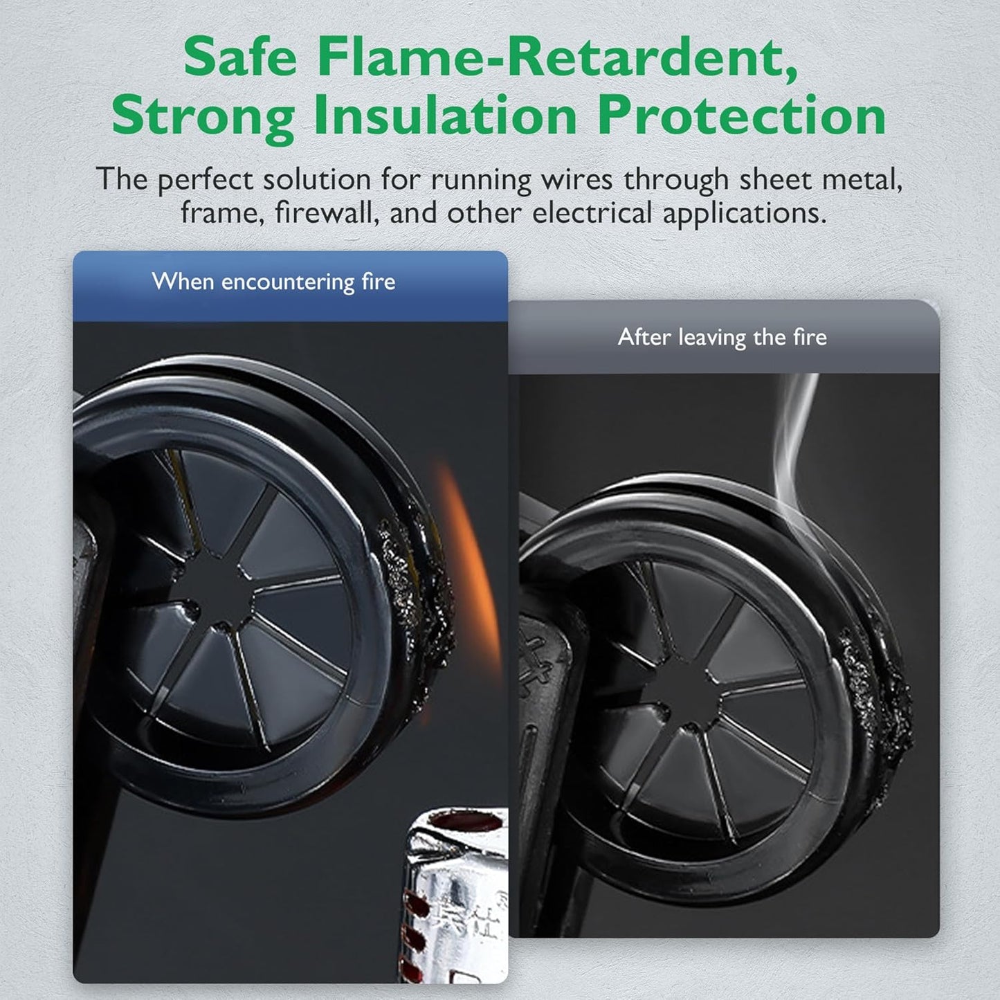 Rubber Grommets for Wiring, 1-9/16 Inch Drill Hole, 1-3/8 Inch ID, Firewall Grommets Automotive Cable Cords Hoses Protection, Double-Sided Rubber Plugs for Round Holes, 6 Pcs, 35x40 mm