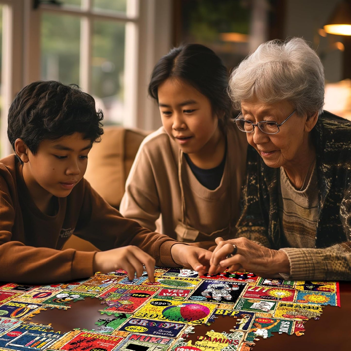 White Mountain Slang We Used Jigsaw Puzzles 1000 Pieces for Adults Children Grandparents Fun Collage Puzzles for Family