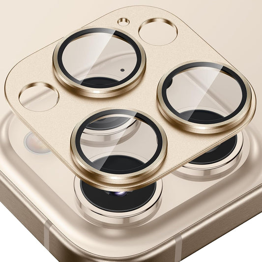 Tensea for iPhone 16 Pro/iPhone 16 Pro Max/iPhone 15 Pro/iPhone 15 Pro Max Camera Lens Protector, Metal Aluminum Alloy Tempered Glass Cover Camera Screen Protector Accessories, Case Friendly