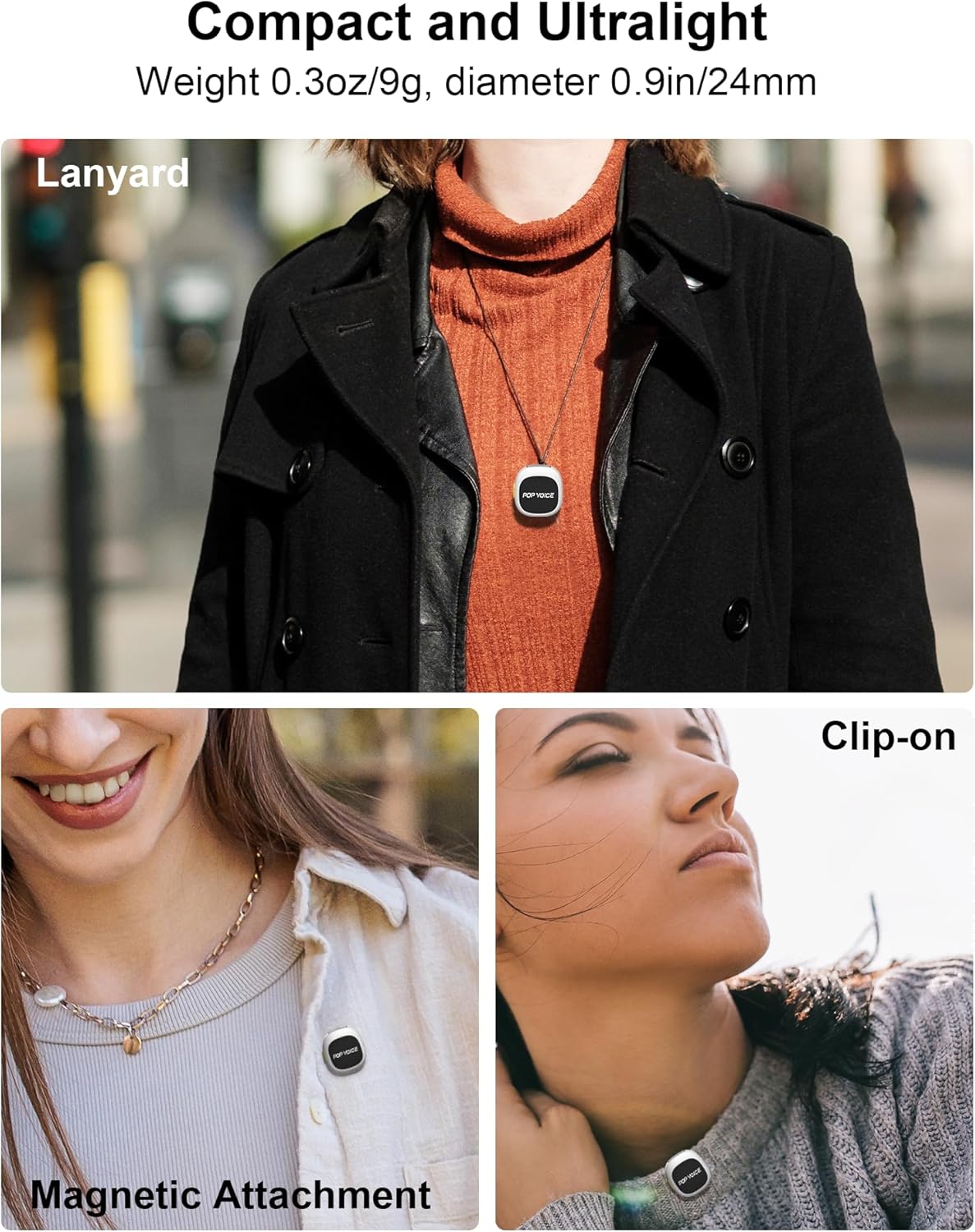 Mini Microphone for iPhone Android, Wireless Mic with 40H Battery, Noise Cancellation, 48KHz 16-Bit, 164ft Range, Magnetic & Clip on Lavalier Microphone for Video Recording, YouTube, Tiktok, Vlogging