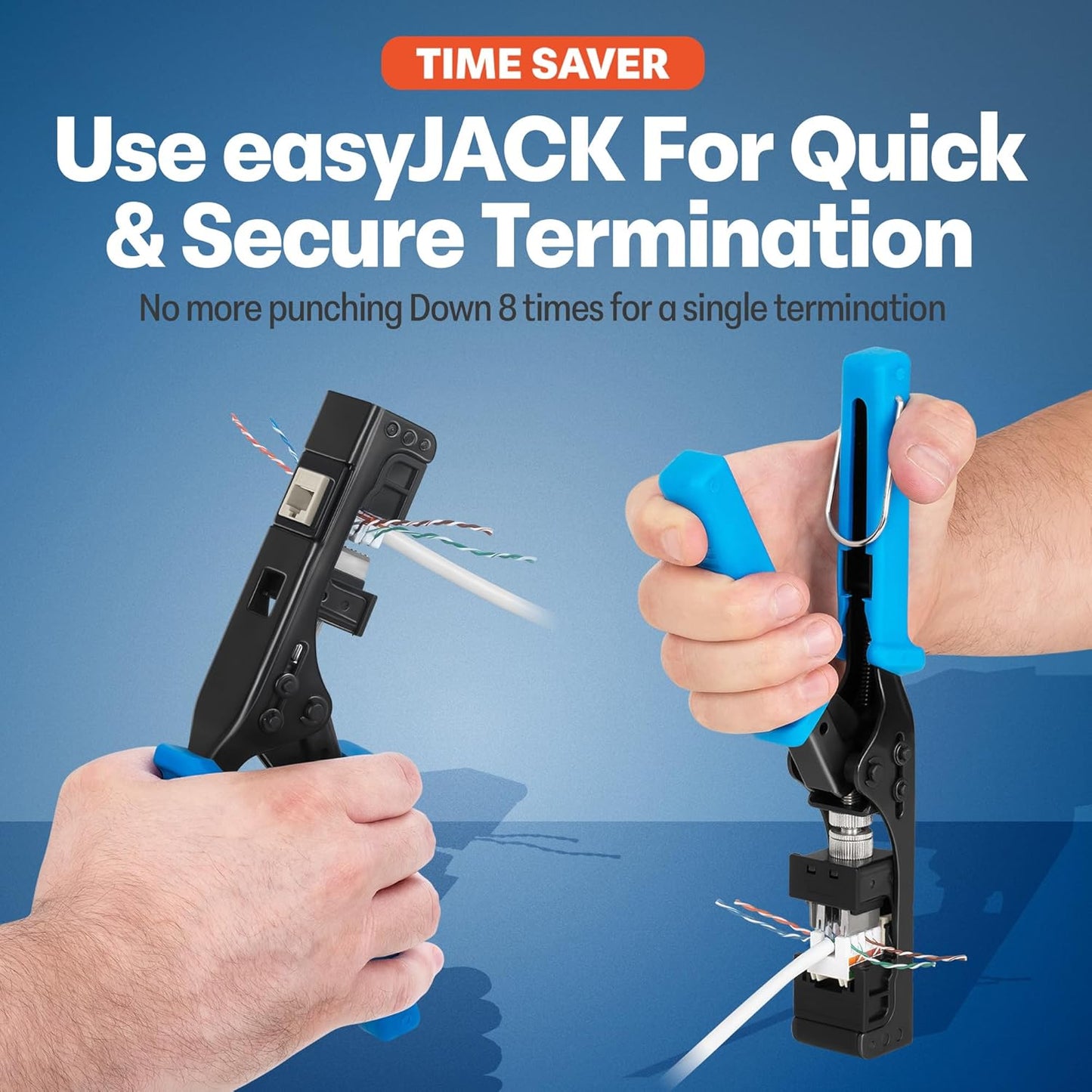 Everest 90° Angled RJ45 Cat6 Keystone Jacks 20-Pack in Light Almond - Slim Profile Female RJ45 Connectors - Cat 6 Keystone Jack - Compatible with 90° Angled Speed Termination Tool - easyJACK