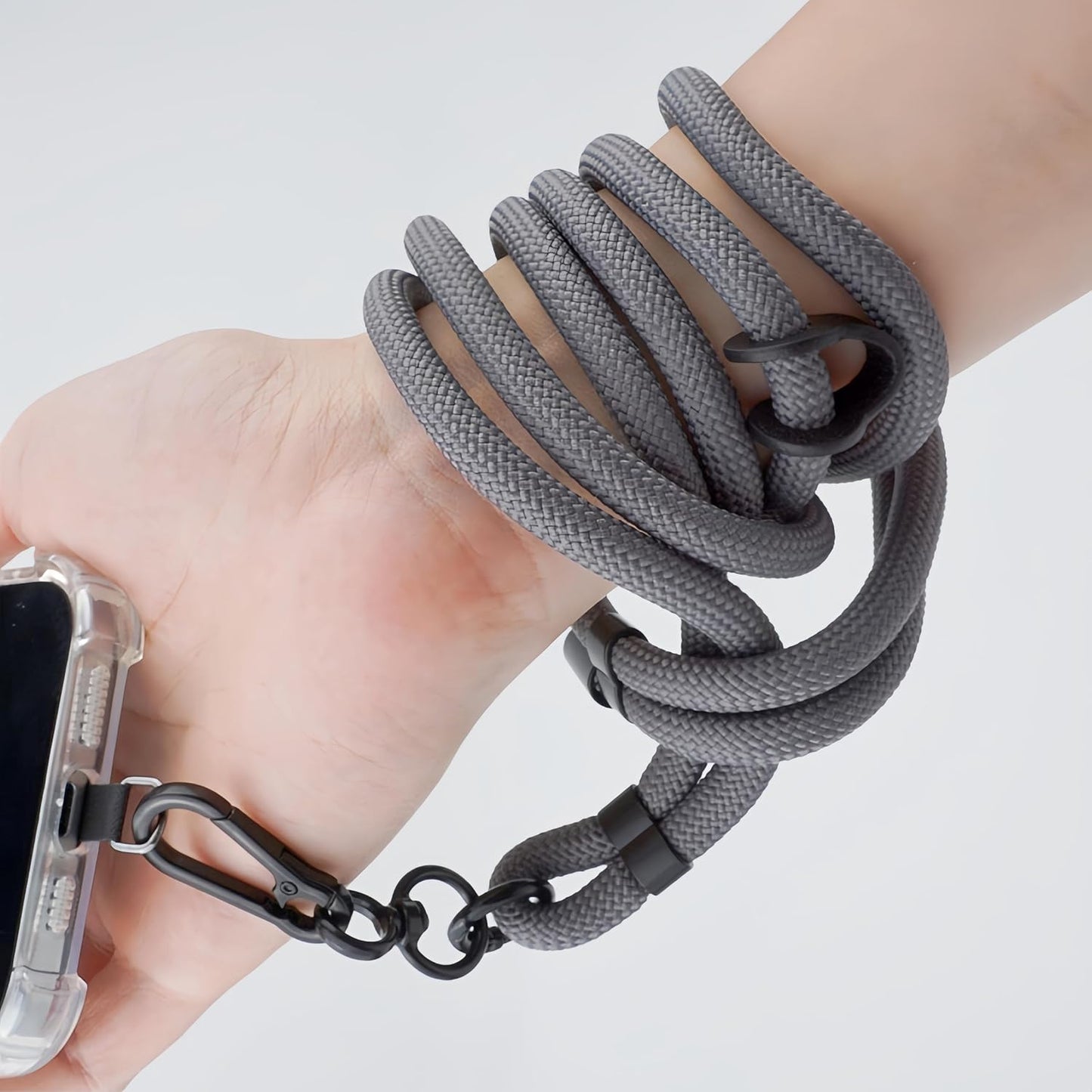 Adjustable Cell Phone Lanyard Crossbody Smartphone Strap Soft Rope Phone Lanyard for Around the Neck Holder (Grey)