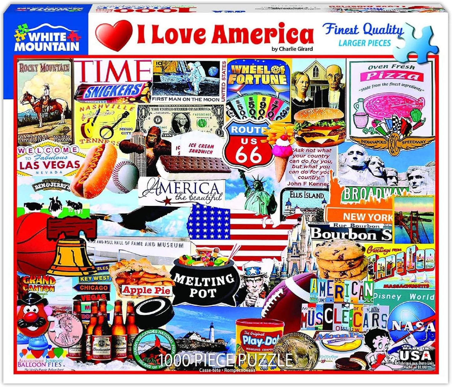 White Mountain Puzzles I Love America - 1000 Piece Jigsaw Puzzle