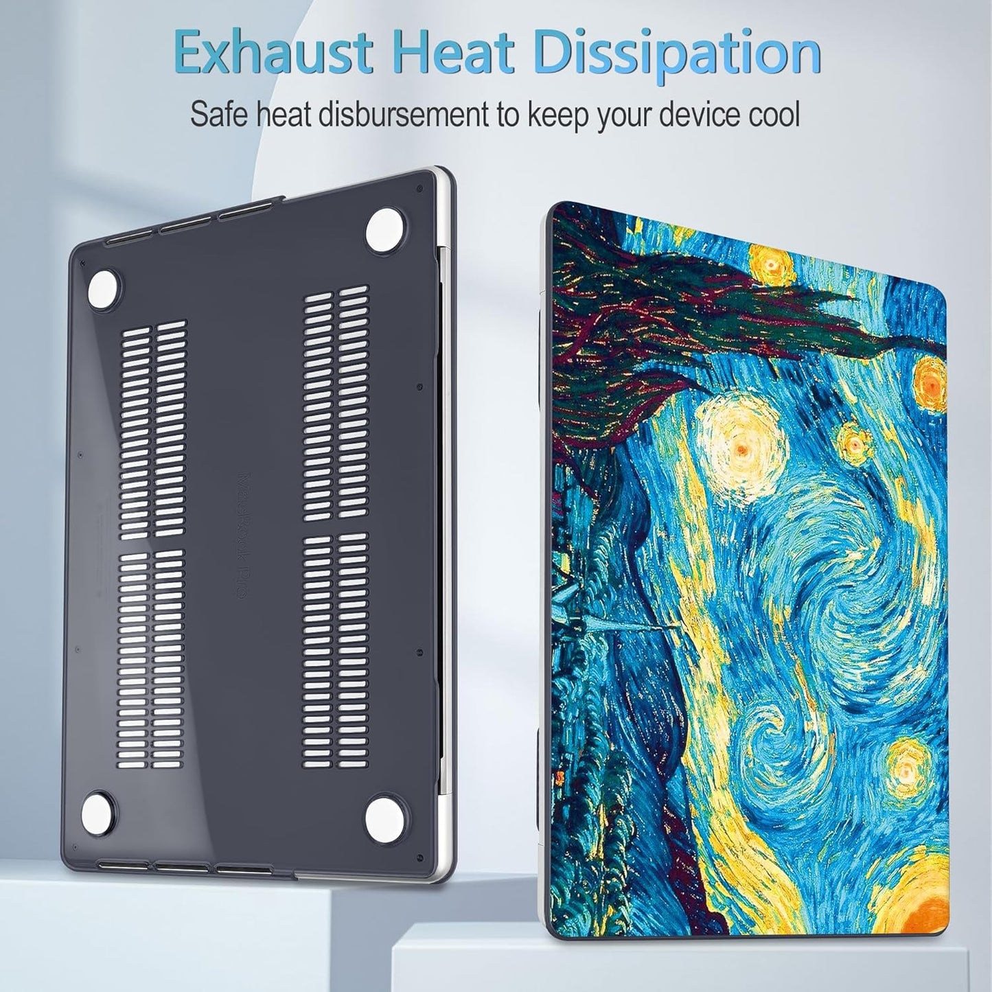 Mektron Case for MacBook Pro 16" M4 A3403 A3186 M3 A2991 M2 A2780 M1 A2485 (2021/2023/2024) Pro/Max with Touch ID, Hard Shell Plastic Laptop Cover Keyboard Cover Screen Protector, Abstract Starry Sky