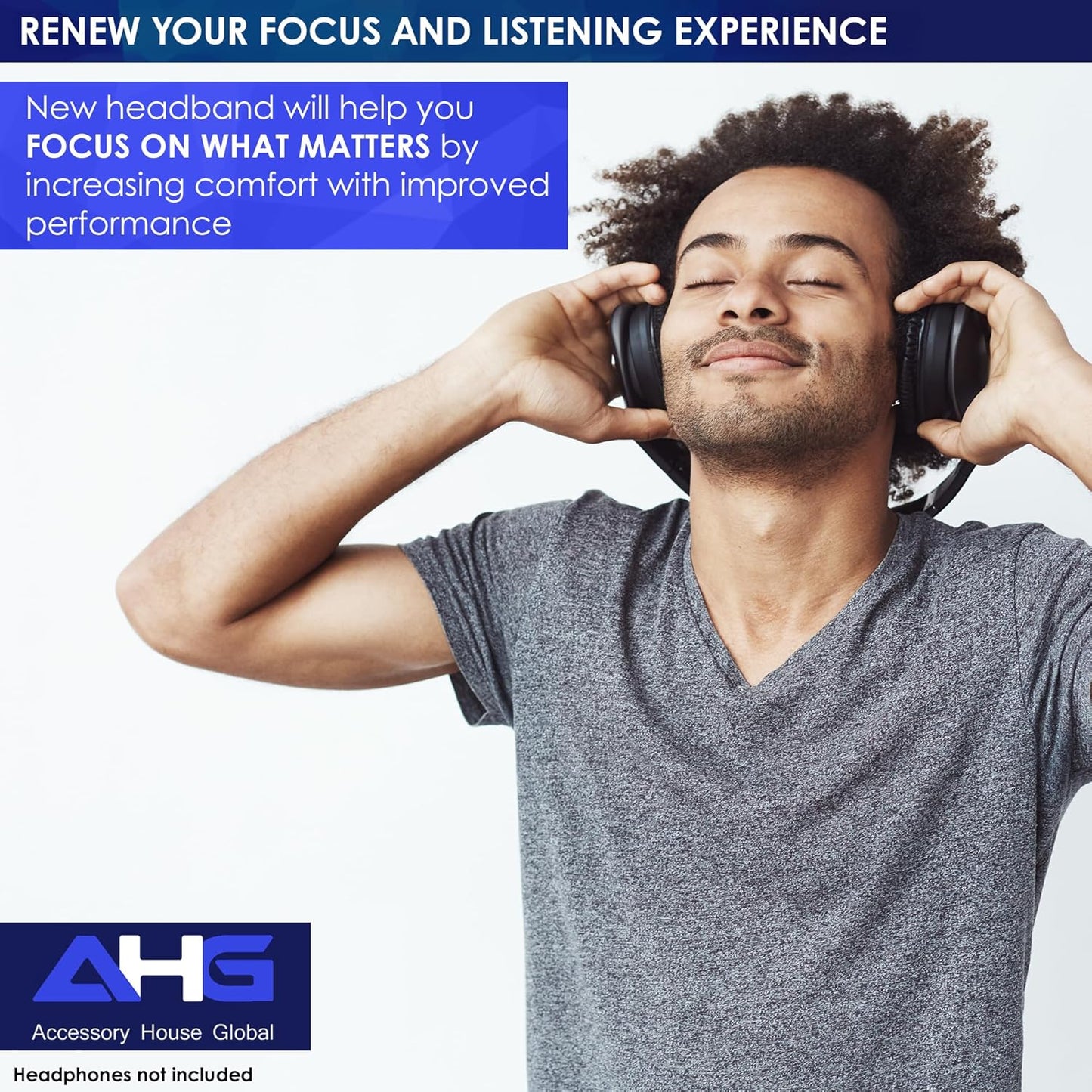 QC35 II Headband Pad Cushion Cover Compatible With Bose QuietComfort 35 Headphones (Grey) - Easy Clip-on Design, Premium PU, FlexiSoft High-Density Foam