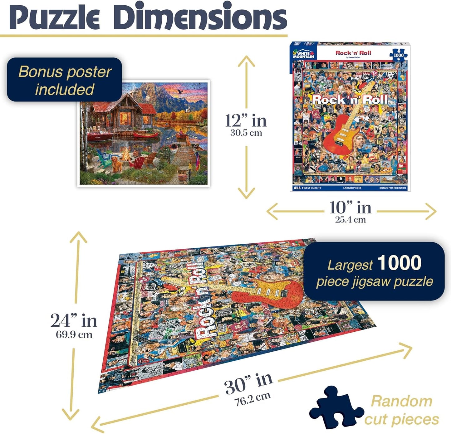 White Mountain Puzzles Rock 'N Roll - 1000 Piece Jigsaw Puzzle