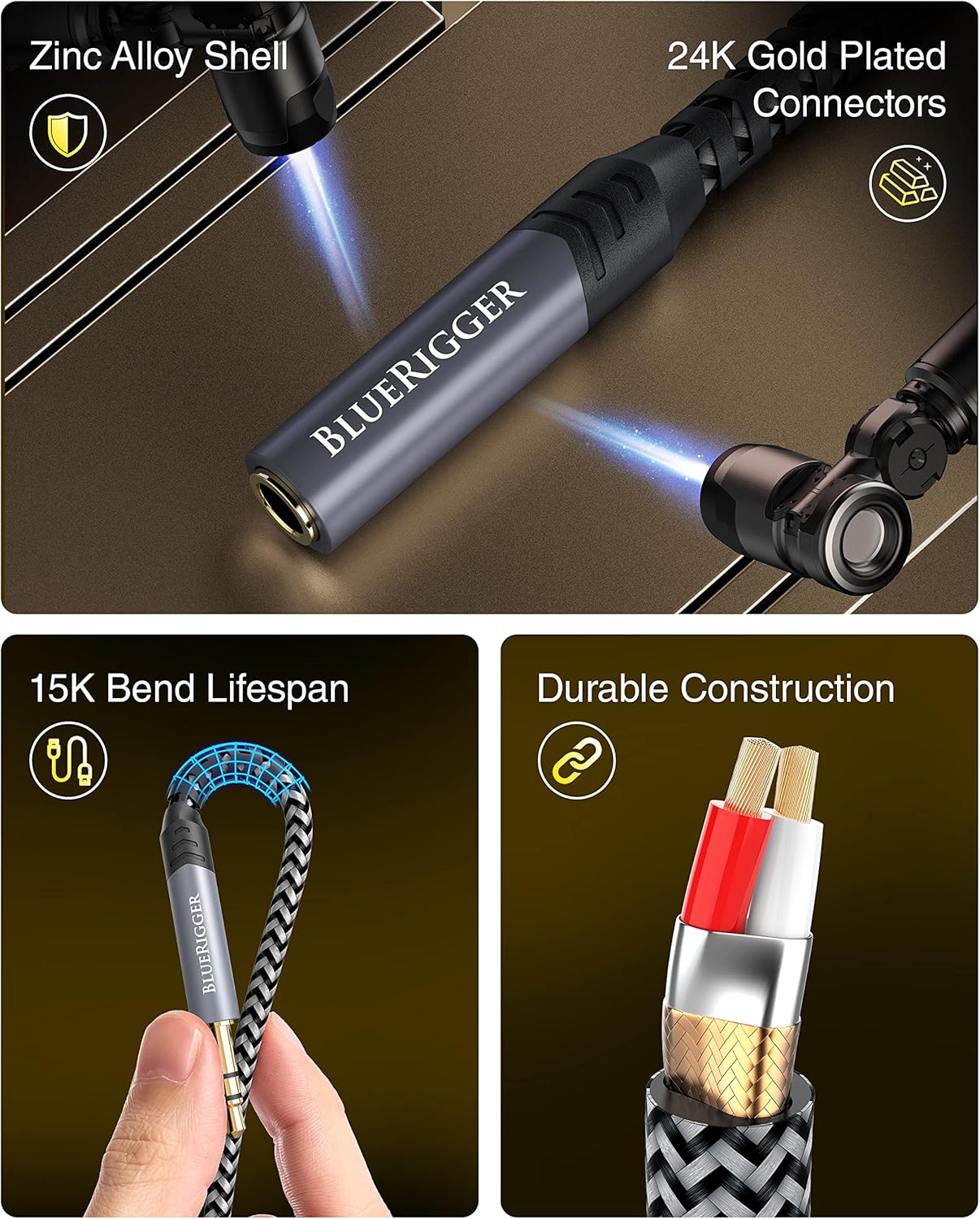 BlueRigger Headphone Extension Cable (20FT, 24K Gold Plated Jack, Hi-Fi Sound, 3.5mm Male to Female Stereo Audio Cable) – Aux Cord for iPod, Laptops, Smartphones, Speakers, Tablets, Home Car Stereo