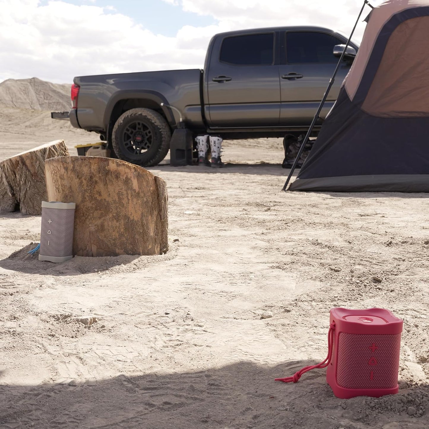 Skullcandy Terrain XL Wireless Bluetooth Speaker - IPX7 Waterproof Portable Speaker, 18 Hour Battery, Nylon Wrist Wrap, True Wireless Stereo (Red)