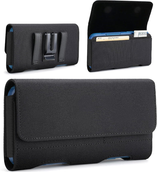 Mopaclle Nylon Phone Holster with Belt Clip for iPhone 17 Pro / 17, iPhone 16 Pro 16,15 Pro 15, iPhone 14, 14 Pro,13 Pro,Samsung Galaxy S25 S24 S23, S22,S21,Premium Cell Phone Belt Holder Pouch Cover