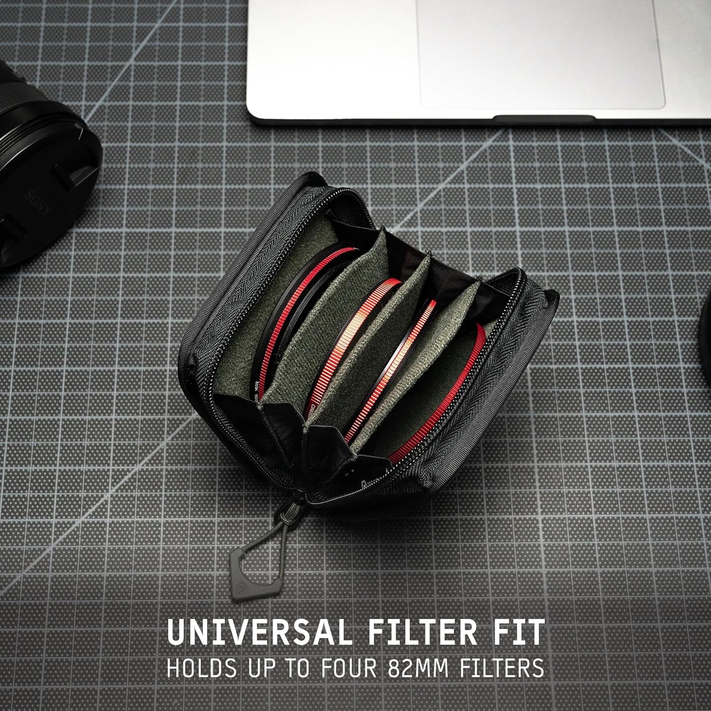 WANDRD Lens Filter Case - Store 4 Filters in Your Camera Backpack or Camera Case, Protect Photography Accessories from Scratches, Dust & Impact (Wasatch Green)