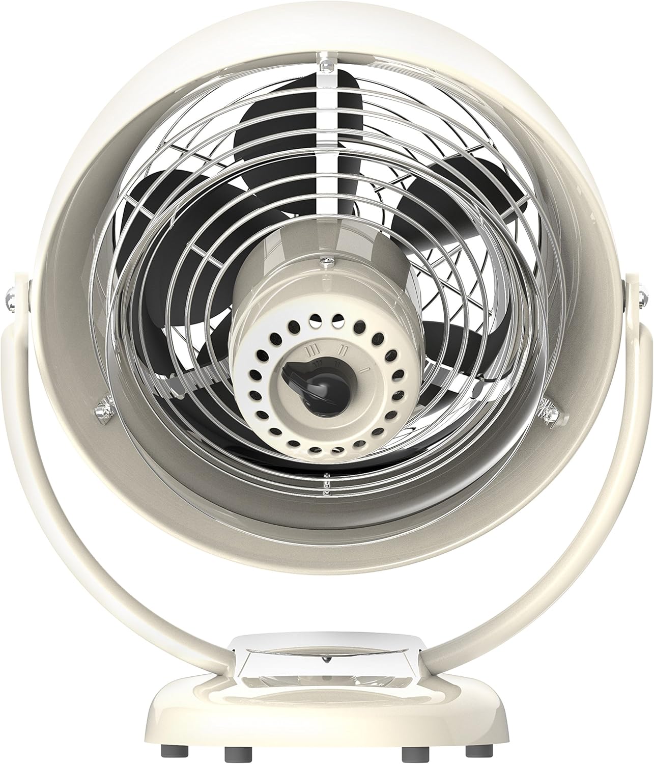 Vornado VFAN™ Vintage Fan, Retro Metal Air Circulator for Cooling & Décor, 3 Speed Settings, Adjustable Tilt, Powerful Airflow, Durable Construction, Manual Dial Control, Vintage White