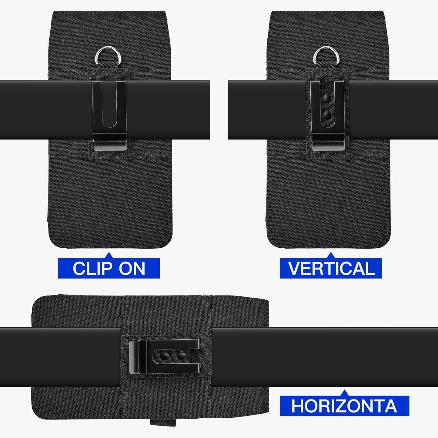 BECPLT Nylon Holster Compatible with Galaxy S25 Ultra S24/S23/S22/S21/S20 Ultra A17 A16 Motorola Moto G56 G Power Black Cell Phone Belt Holder for Men