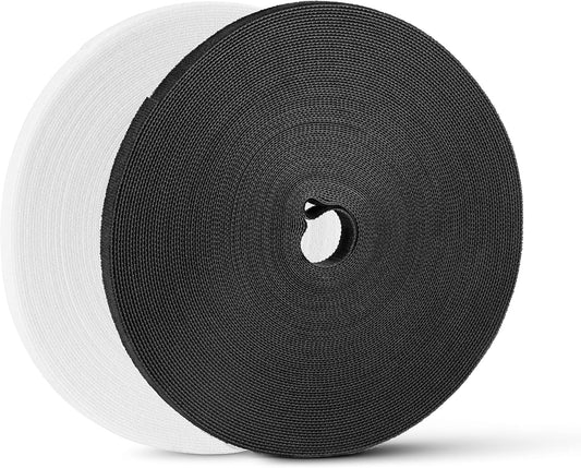 54 Yards x 1/2 Inch Reusable Cable Ties - BSELEYY Adjustable Cord Straps Cable Management Tape Cord Organization Straps Hook Loop Tape Cord Wrap for Home,Office, Wire Bundling (27Yd x 2 Rolls)