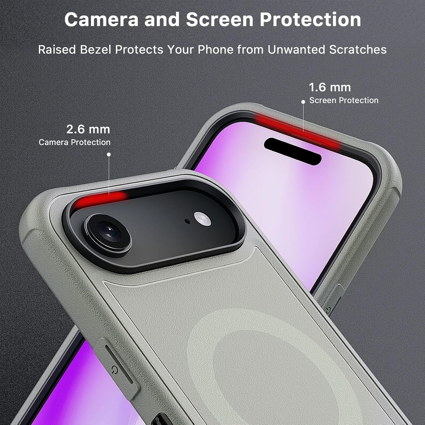 M MYBAT PRO for iPhone Air Case with Belt Clip Holster,[Compatible with Magsafe] w/Screen Protector,Anti-Drop,Shockproof,w 360°Rotating Kickstand,Heavy Duty Protection (Natural Titanium)