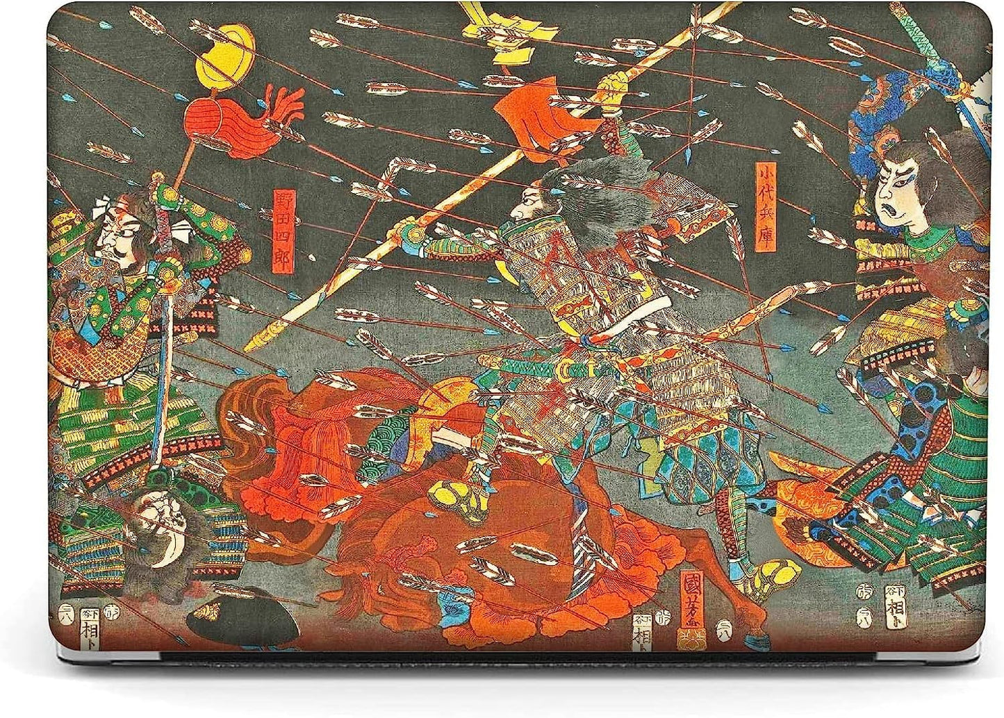 Berkin Arts for MacBook Air 15 inch Case 2025 2024 2023 Release M4 A3241 M3 A3114 M2 A2941 with Keyboard Cover & Screen Protector Ukiyo-e (The Kusunoki's Final Attack by Kuniyoshi)