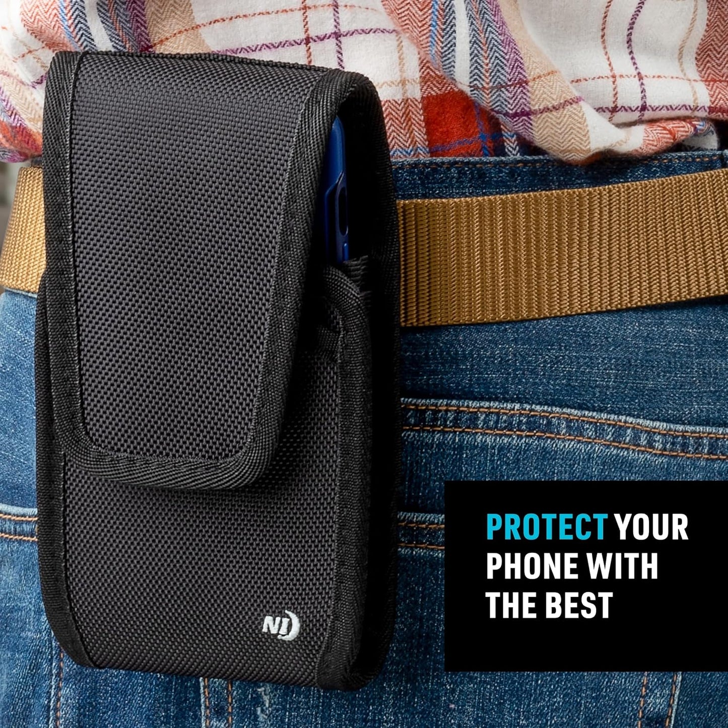 Nite Ize Clip Case Cargo Universal Rugged Phone Holster - Holster for Men's & Women's Belts - Utility Belt Pouch - Phone Accessories - XX-Large, Black