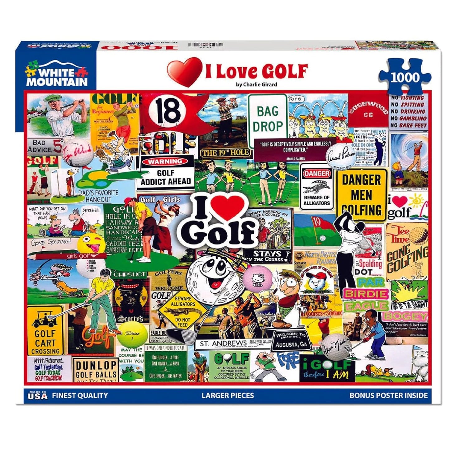 White Mountain Puzzles I Love Golf - 1000 Piece Jigsaw Puzzle