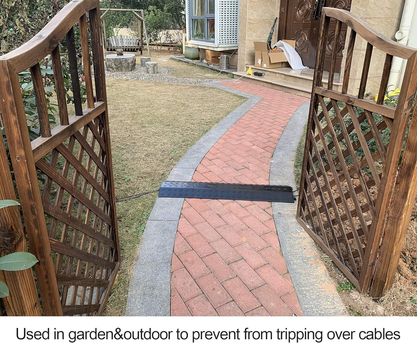 Medium 3 Pack - Floor Cord Cover Cord Protector Drop Over Drop Trak Cable Ramp for Office Warehouse - Black