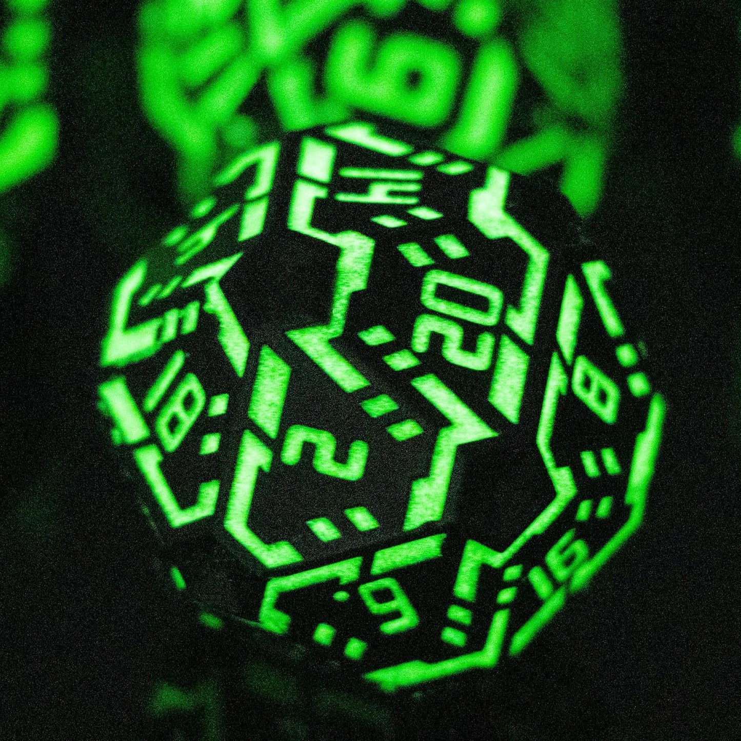 Metal DND Sci-fi Dice Set 7PCS Luminous Green Stripe Polyhedral Dice for Dungeons Dragons RPG Role Playing Game, Glitter D and D Dice with Gift Box D6 D8 D10 D12 D20