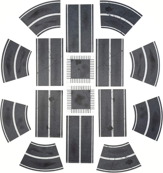 Stratagem Neoprene Tabletop Miniature Scenery|Wargaming Street Terrain for RPG, Modular Strategy Battlemat|13ft of Streets