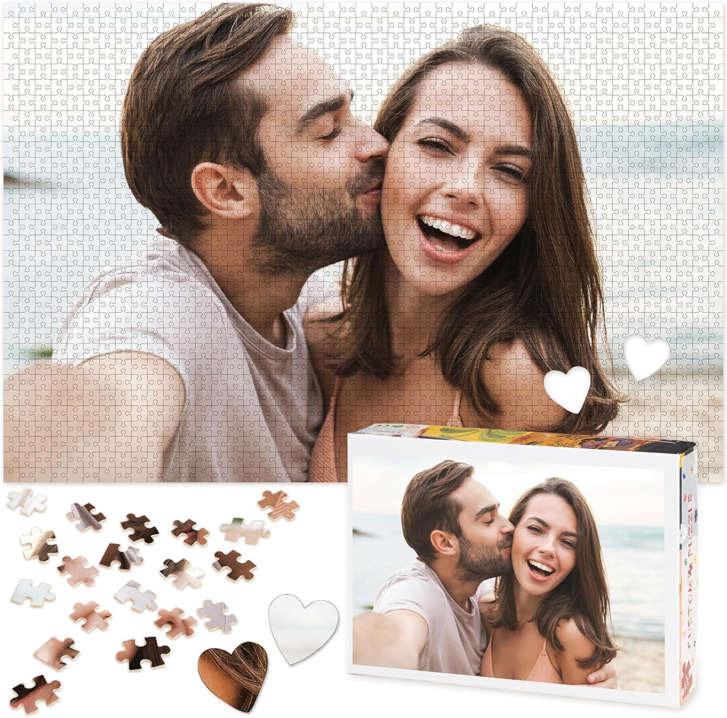 Easycosy Custom Photo Puzzles 1314/520 Pieces for Adults Families Personalized Picture Text Jigsaw Puzzle Gift for Holiday Birthday Wedding Anniversay(Horizontal/Vertical)