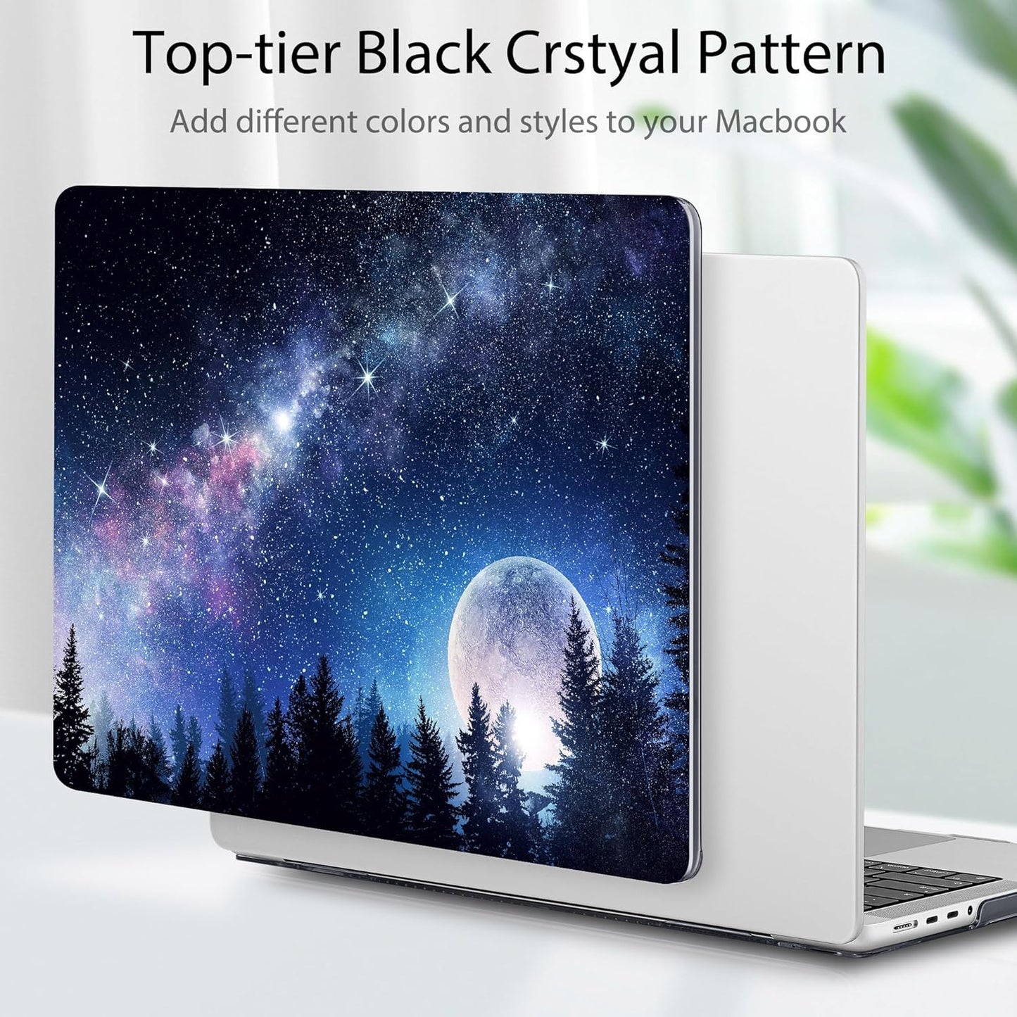 Tuiklol for M4 MacBook Pro 14 Inch Case 2024-2021 Release A3112 A3401 A3185/M3 A2918 A2992/M2 A2779/M1 A2442 Pro/Max Chip,Hard Shell Case with Screen Protector for Touch ID, Moonlight