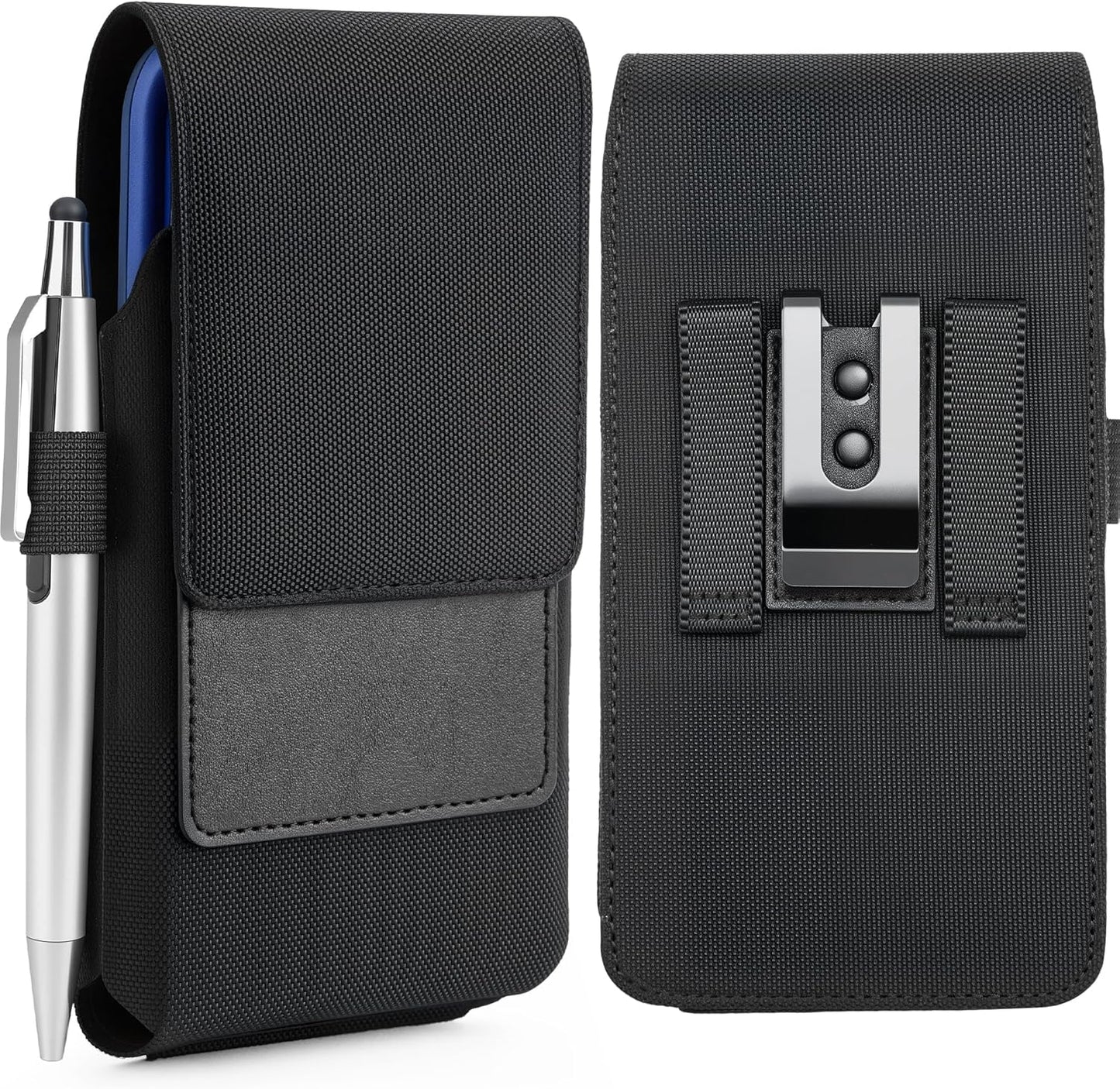 Mopaclle Nylon Cell Phone Holster for Belt, Compatible with iPhone 17 Pro Max/Air,iPhone 16 Pro Max,15 Pro Max, Galaxy S25 Plus, S24 Plus – Fits with Case On, Ideal Belt Holder for Technicians