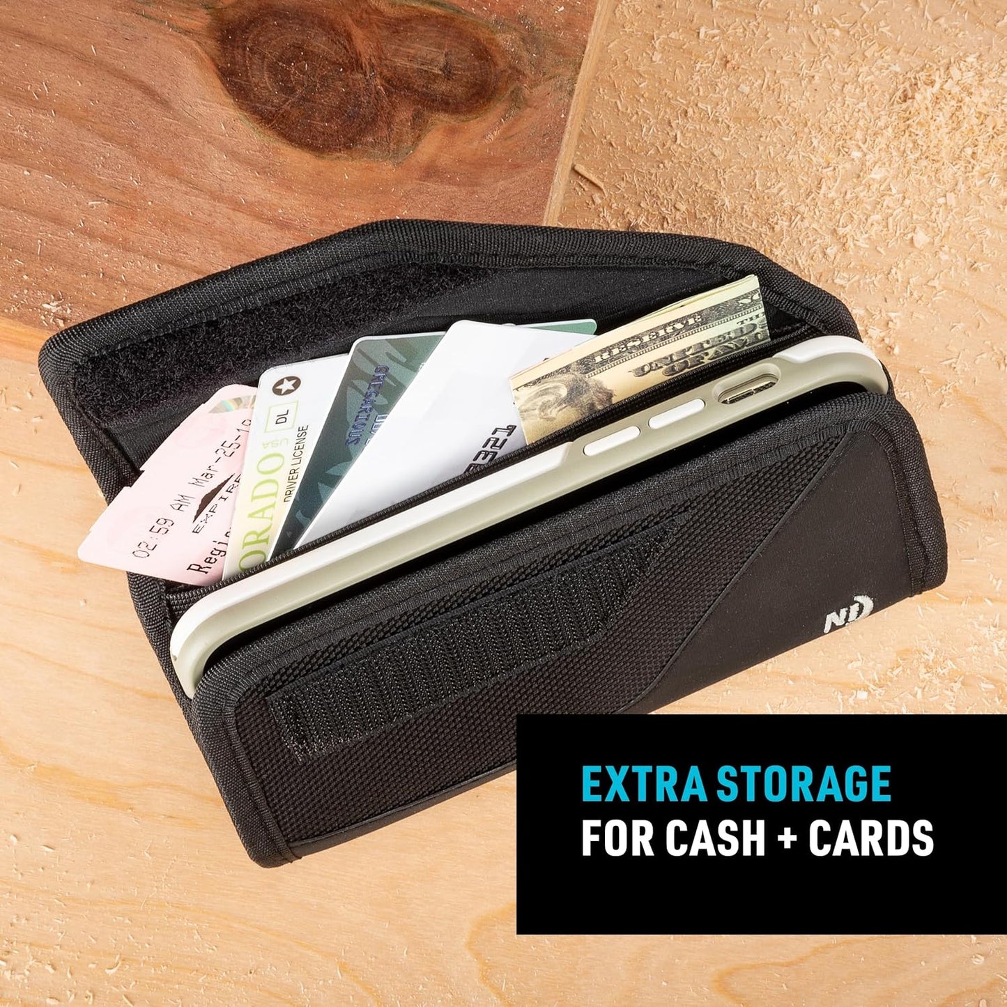 Nite Ize Clip Case Sideways Universal Rugged Holster - Protective Holster for Men's & Women's Belts - Phone Utility Belt Pouch - Phone Accessories - X-Large, Black