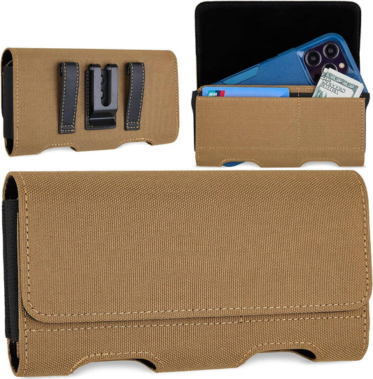 Mopaclle Nylon Phone Holster with Belt Clip for iPhone 17 Pro / 17, iPhone 16 Pro 16,15 Pro 15, iPhone 14, 14 Pro,13 Pro,Samsung Galaxy S25 S24 S23, S22,S21,Premium Cell Phone Belt Holder Pouch Cover