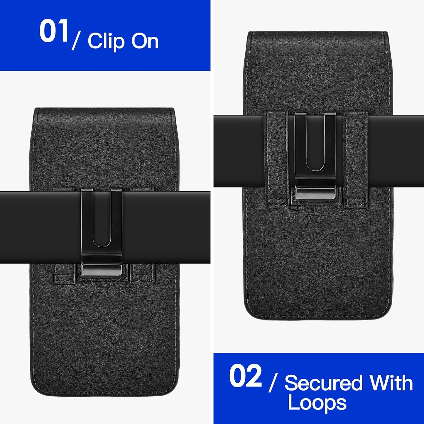 Mopaclle XL Cell Phone Holster with Belt Clip and Loop, Rugged Phone Belt Holder Compatible with Galaxy S25 Ultra, S24 Ultra, Note 20 Ultra, Moto G Power – Fits with Case On, for Men Women