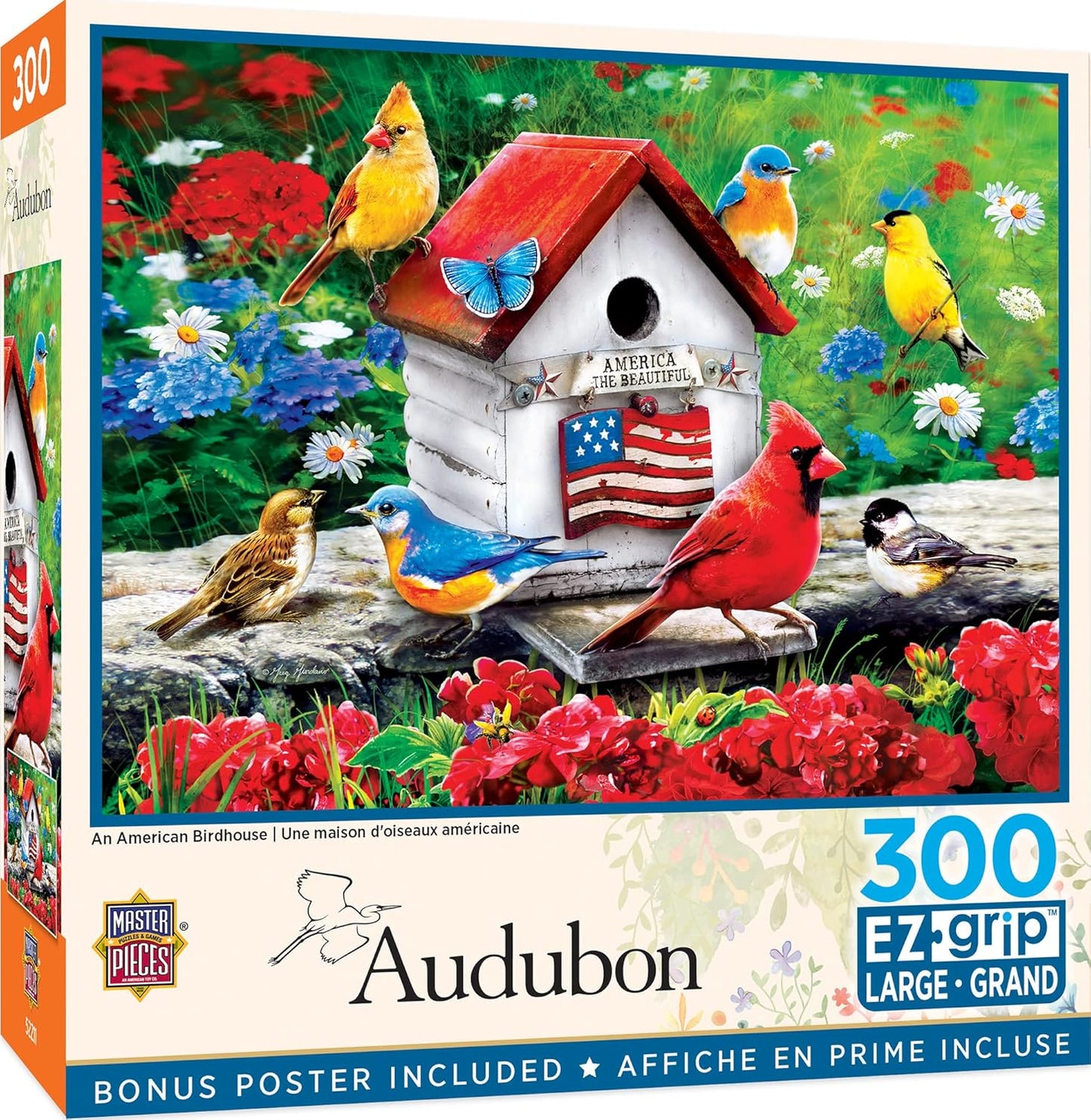 MasterPieces 300 Piece EZ Grip Jigsaw Puzzle - An American Birdhouse - 18"x24"
