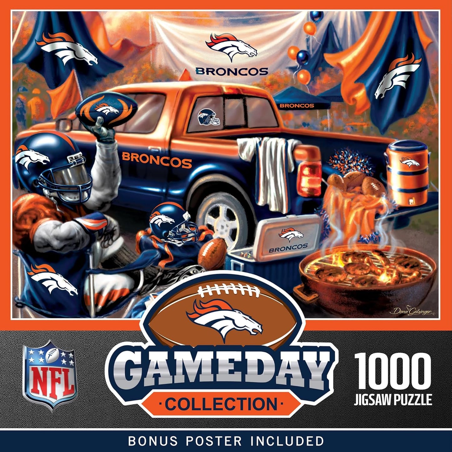 MasterPieces - 1000 Piece Jigsaw Puzzle, NFL Denver Broncos, Fun for Adults and Family, Non-Glare Finish, 19.25"x26.75"