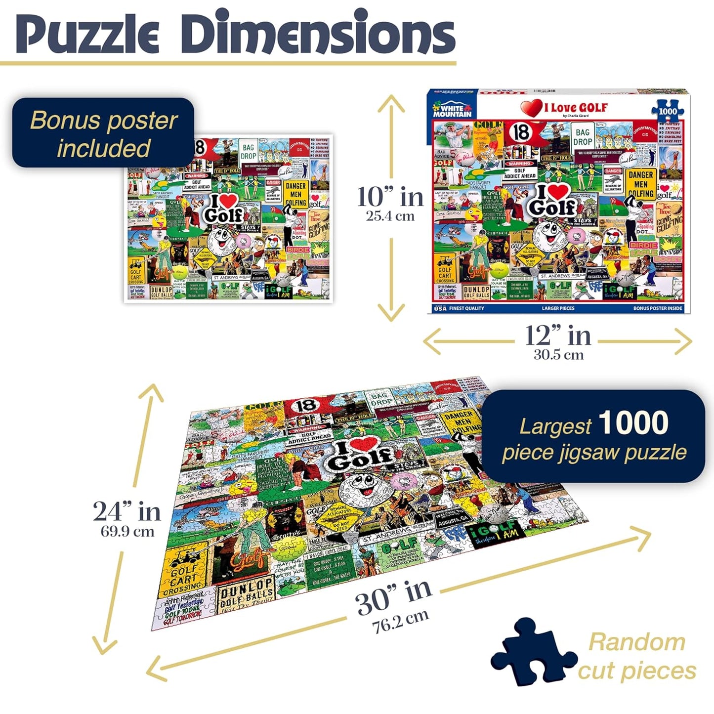 White Mountain Puzzles I Love Golf - 1000 Piece Jigsaw Puzzle