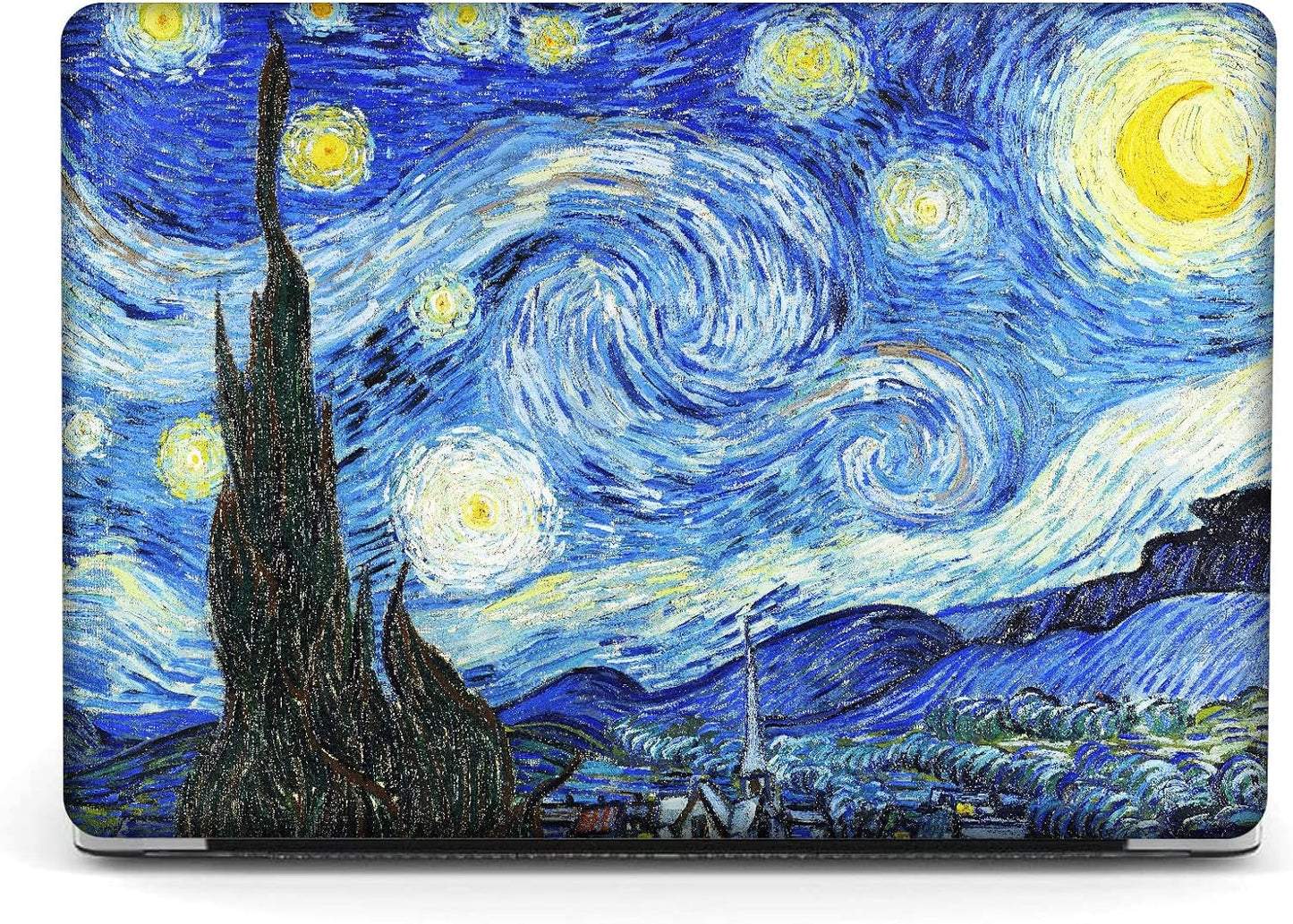Berkin Arts Compatible with MacBook Air 13 inch Cover, 2022-2018 Release A2179/A2337 M1 with Touch ID with Keyboard Cover & Screen Protector Post-Impressionism (The Starry Night by Van Gogh)
