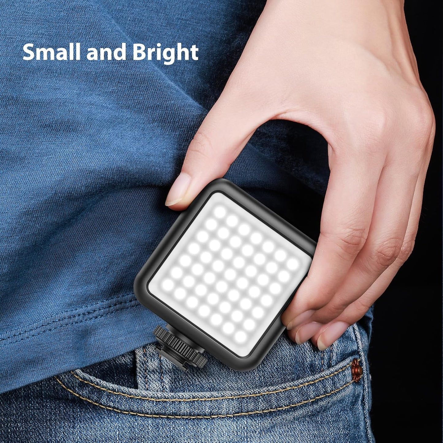 ULANZI VL49 2000mAh LED Video Light w 3 Cold Shoe, Rechargeable Soft Light Panel, Portable Photography Lighting for DJI OSMO Sony DSLR Canon Camera GoPro Vlogging