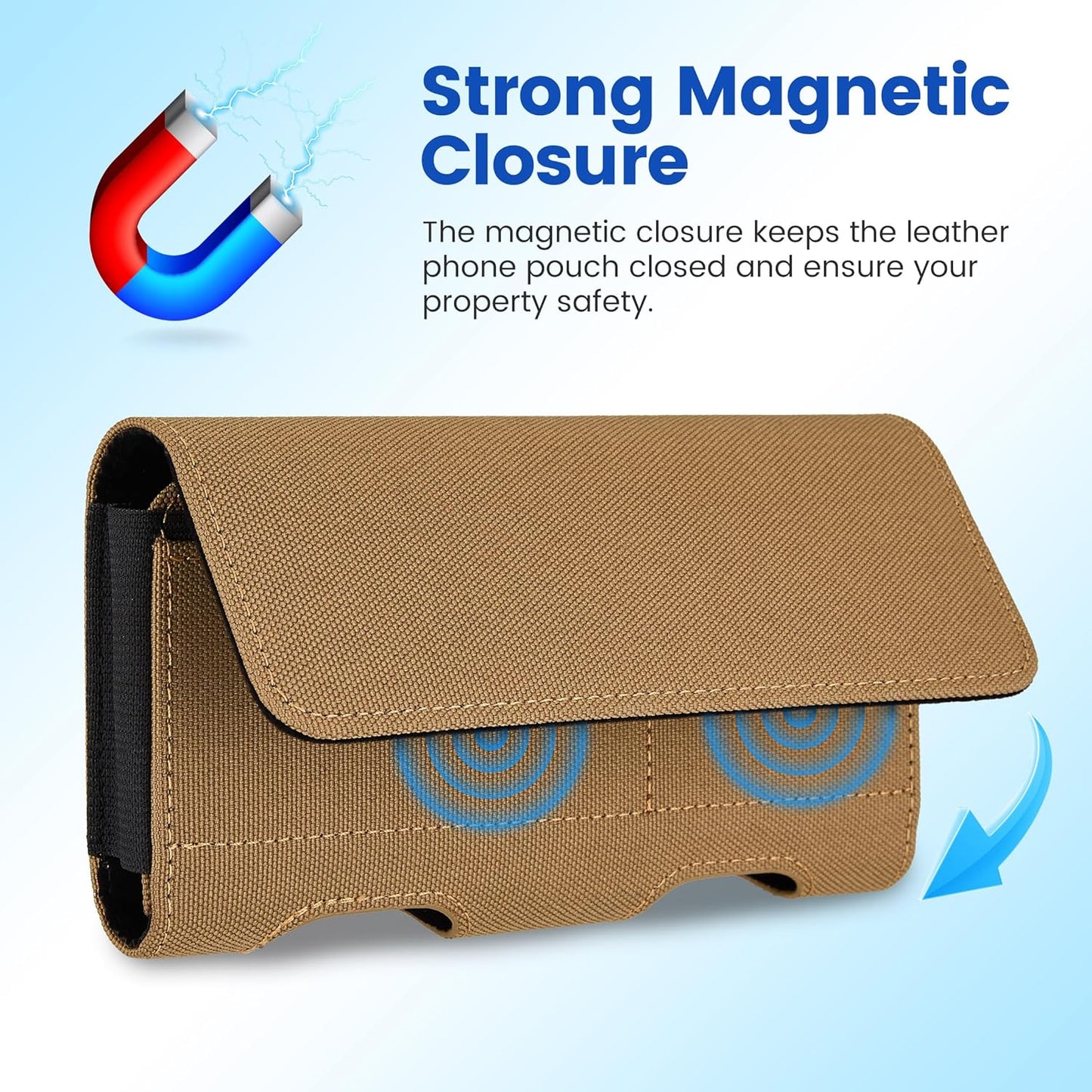 Mopaclle Nylon Cell Phone Holster for Samsung Galaxy S25 Ultra S24 Ultra,S23 Ultra,S22 Ultra, S21 Ultra,Note 20 Ultra A71 A23 A12 Moto G Stylus, Premium Phone Belt Holder with Belt Clip for Men